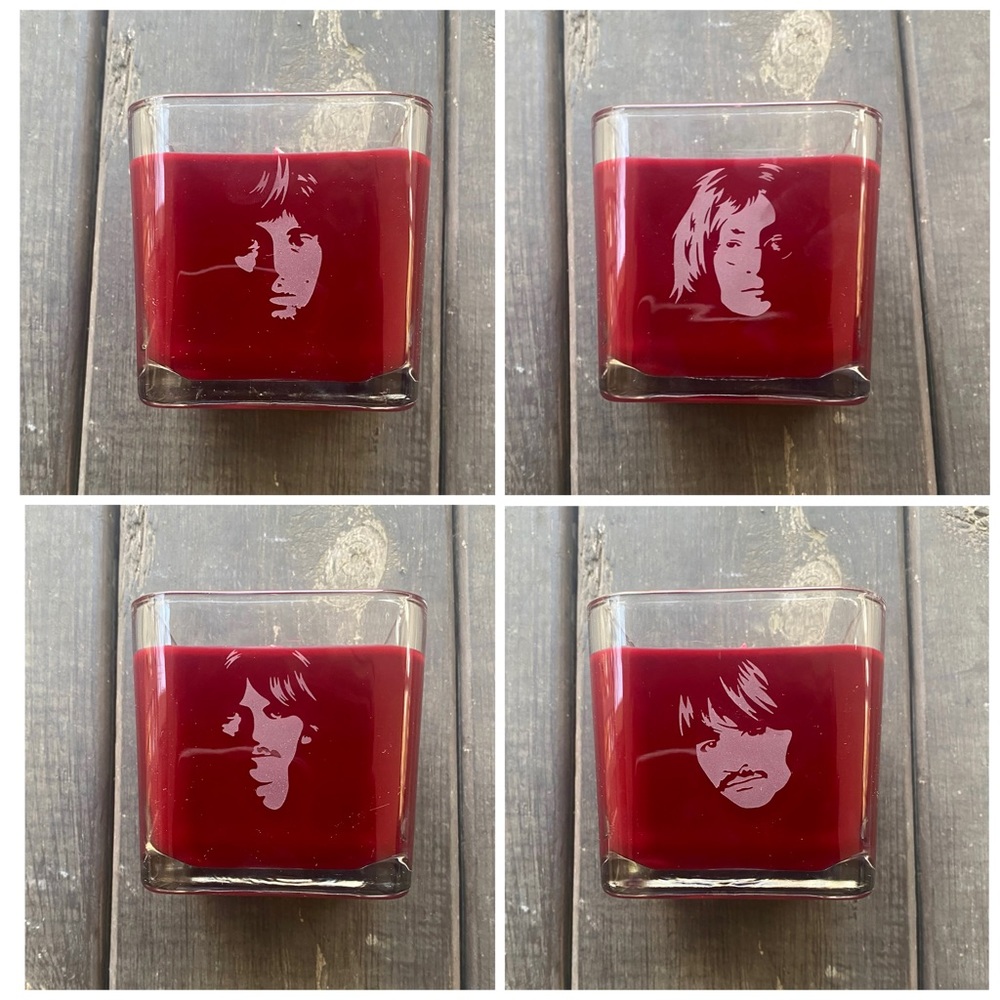 COPY - All Four Sides Beatles Etched Candle